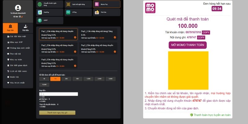Chi tiết quy trình nạp tiền 23Win trong 4 bước