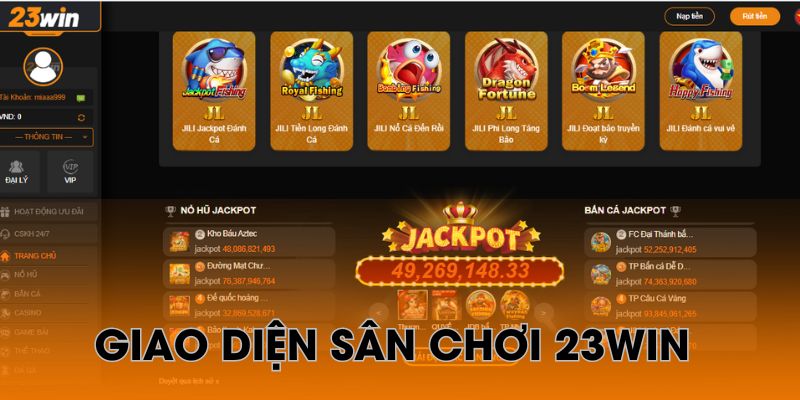 Casino tại 23Win - Giao diện không điểm trừ